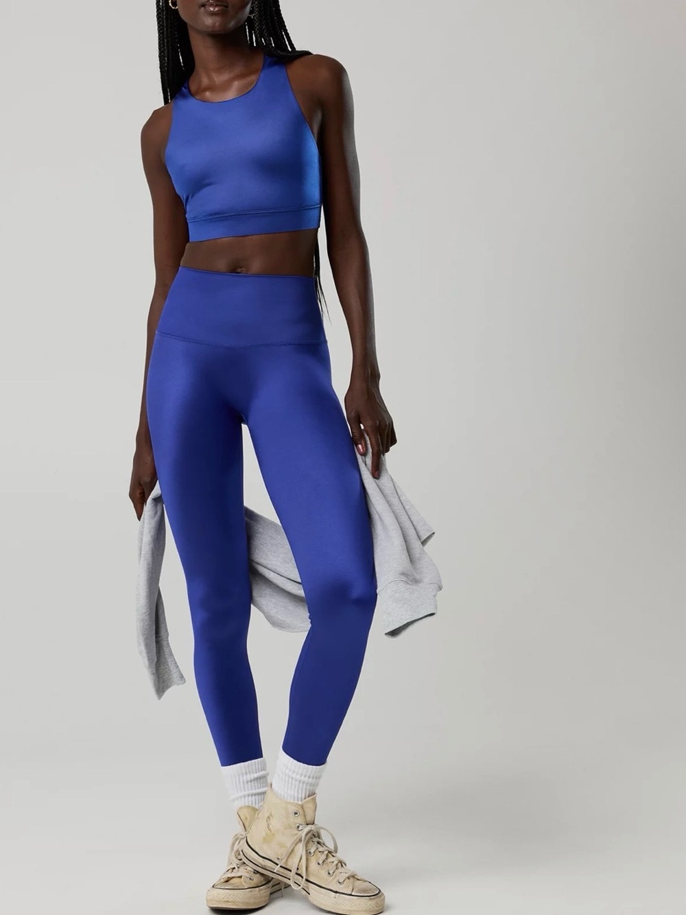 High-Rise Gloss Leggings in Cobalt Blue